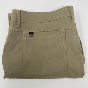 Prana Mens 38x30 Light Brown Vented Cargo Snap Button Convertible Hiking Pants‎